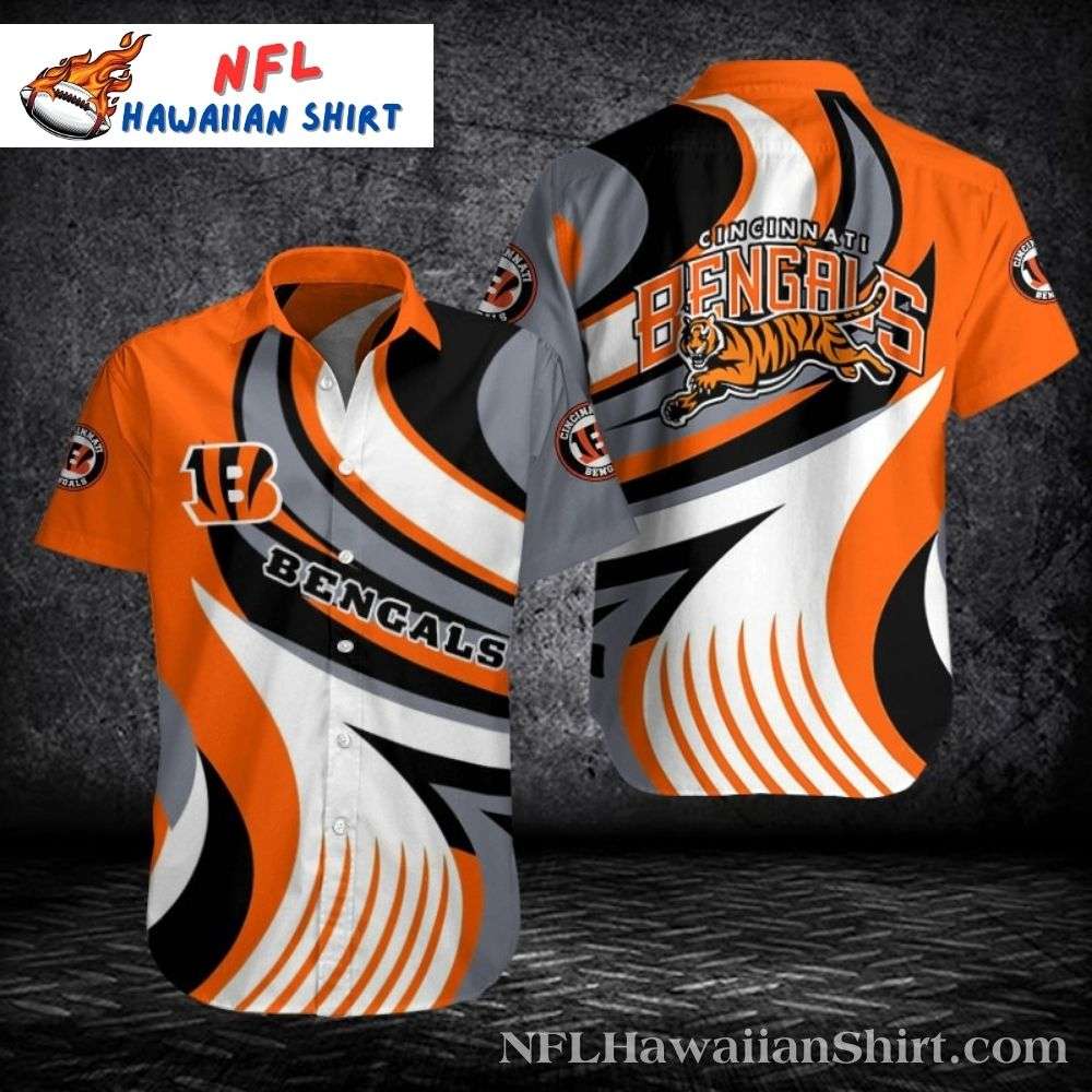 Cincinnati Bengals Wildcat Stripes Personalized Hawaiian Shirt - Jungle Roar Aloha Gift For Sport Music Fans