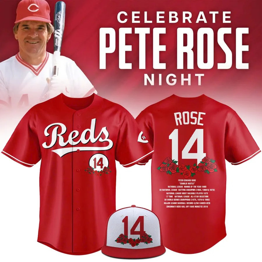 Cincinnati Reds 2025 Pete Rose Day Jersey Unique Gifts For Baseball Fans