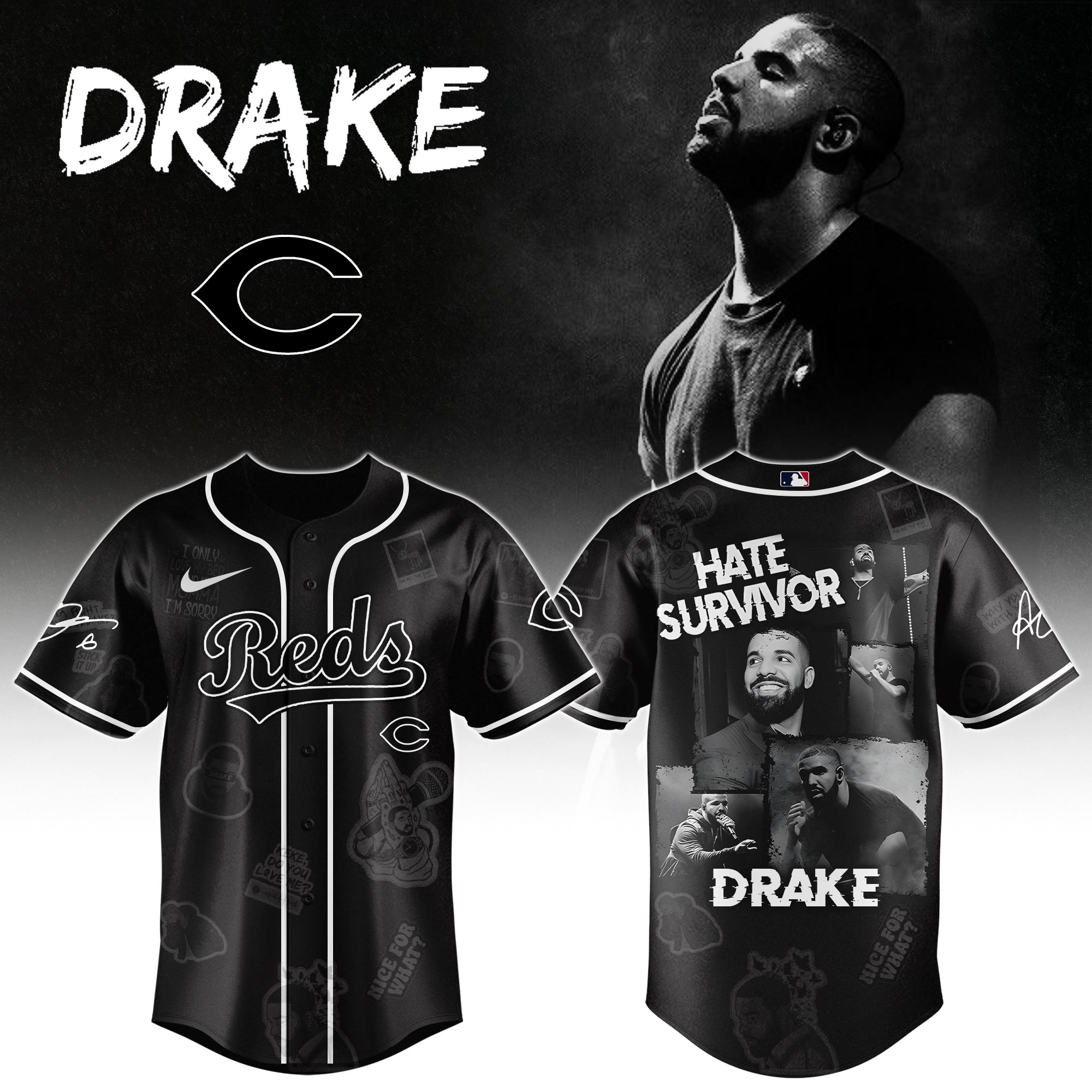 Cincinnati Reds MLB x Drake Chromakopia The World Tour Personalized Baseball Jersey For Fans