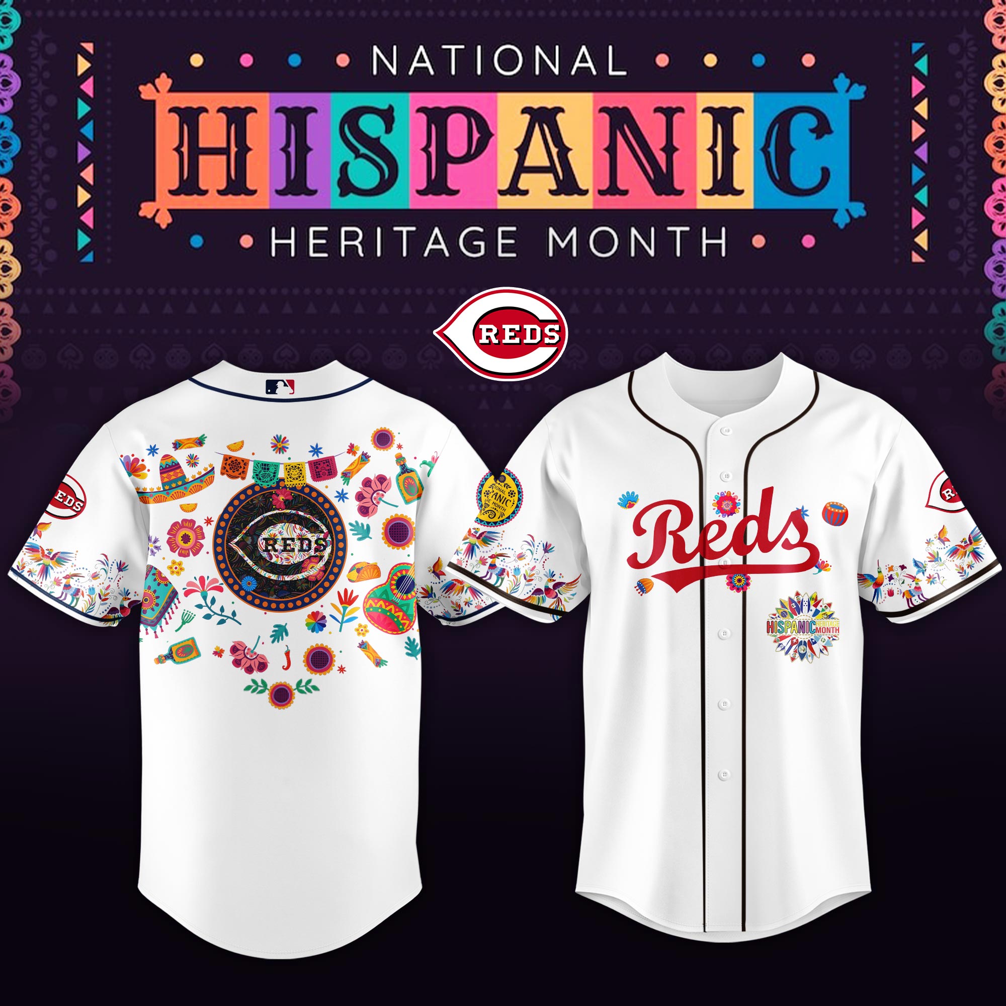 Cincinnati Reds MLB X Hispanic Heritage Personalized Baseball Jersey For Fans
