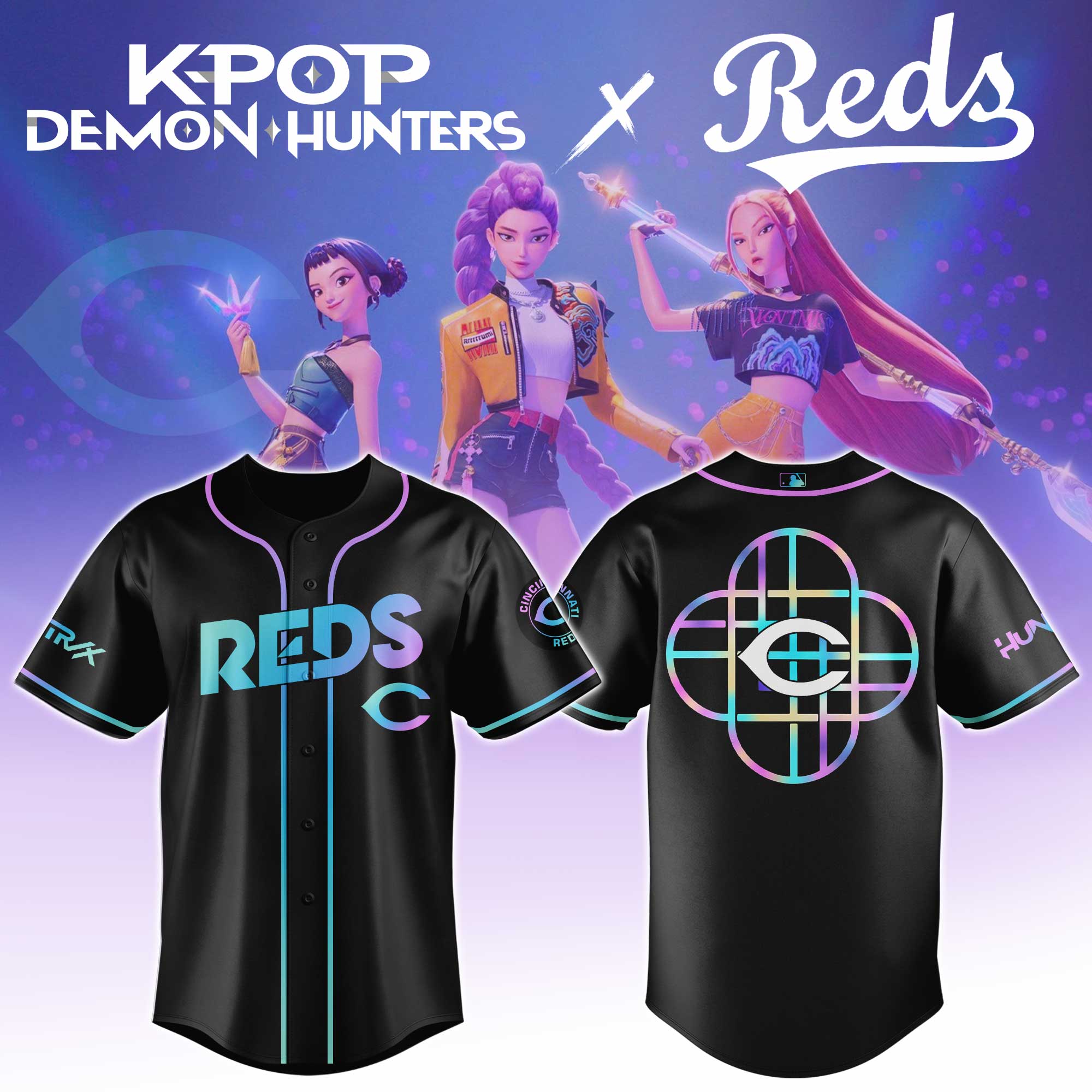Cincinnati Reds MLB x KPop Demon Hunters Personalized Baseball Jersey For Fans