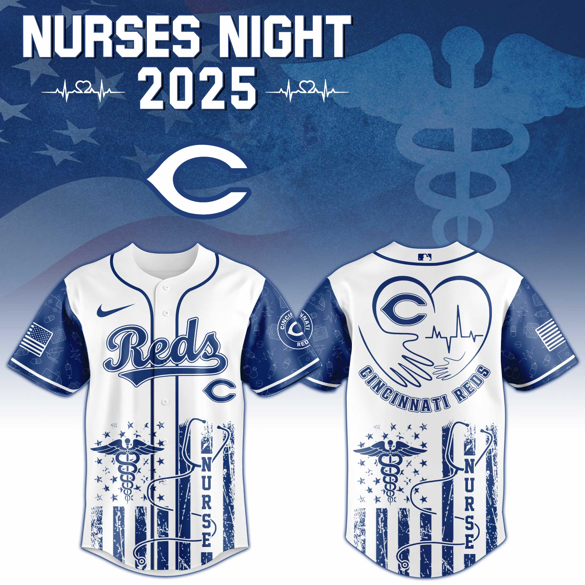 Cincinnati Reds MLB x Nurses Personalized Baseball Jersey For Fans
