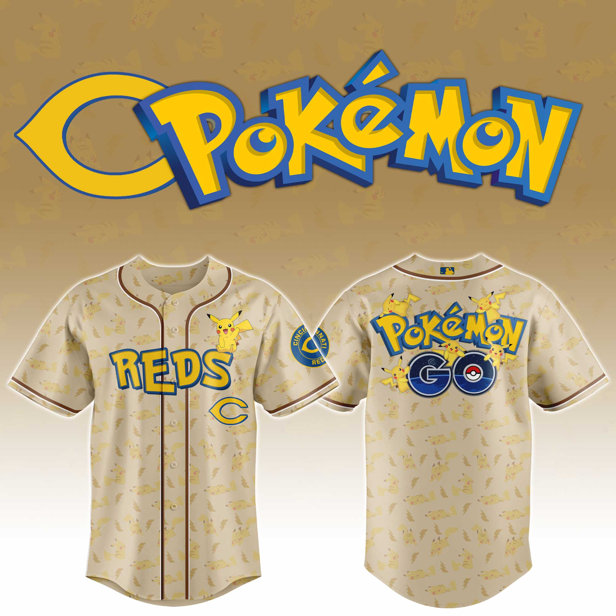 Cincinnati Reds MLB x Pokemon Go Master Personalized Baseball Jersey For Fans