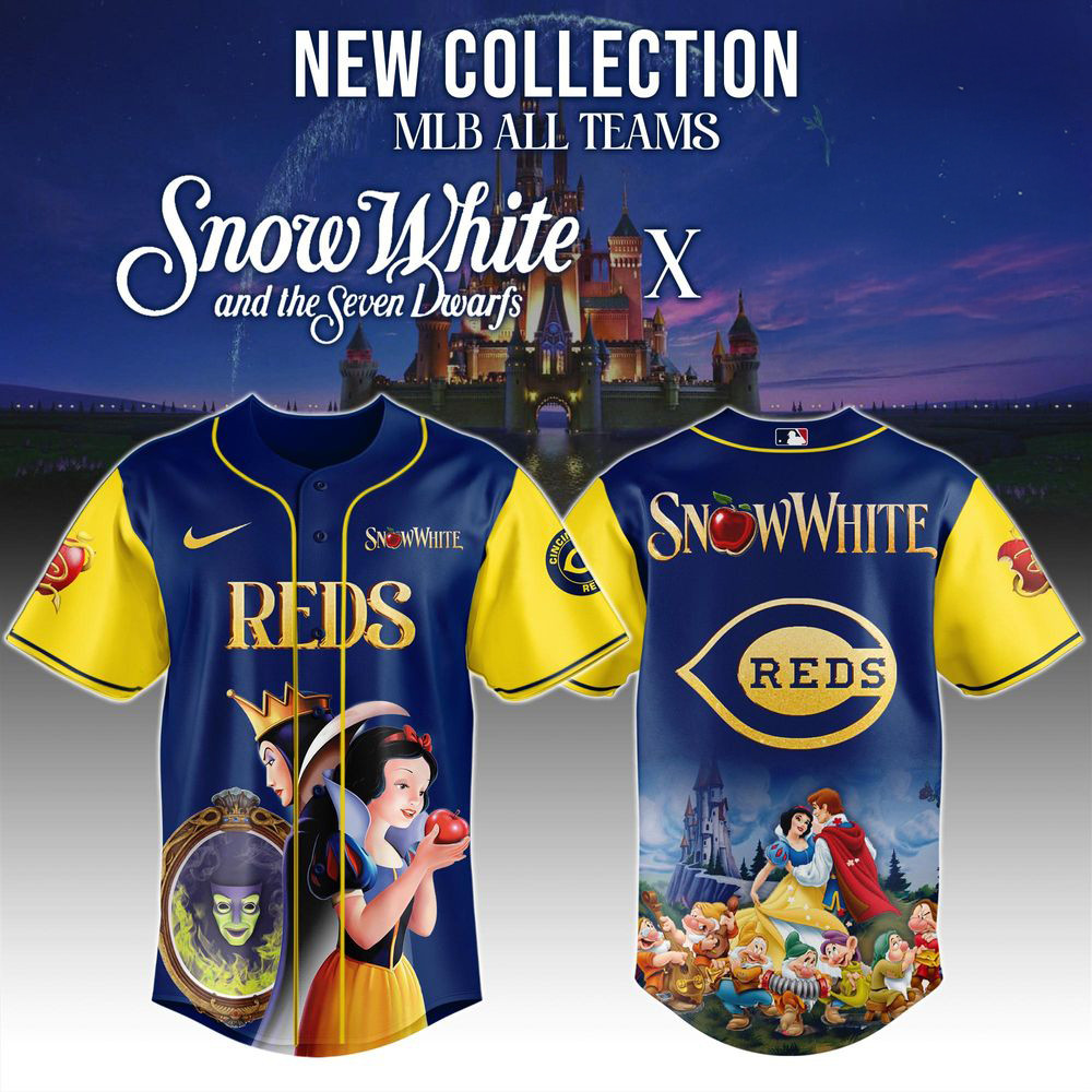 Cincinnati Reds MLB x Snow White Baseball Jersey 2025 Best Gifts For Basketball Lovers