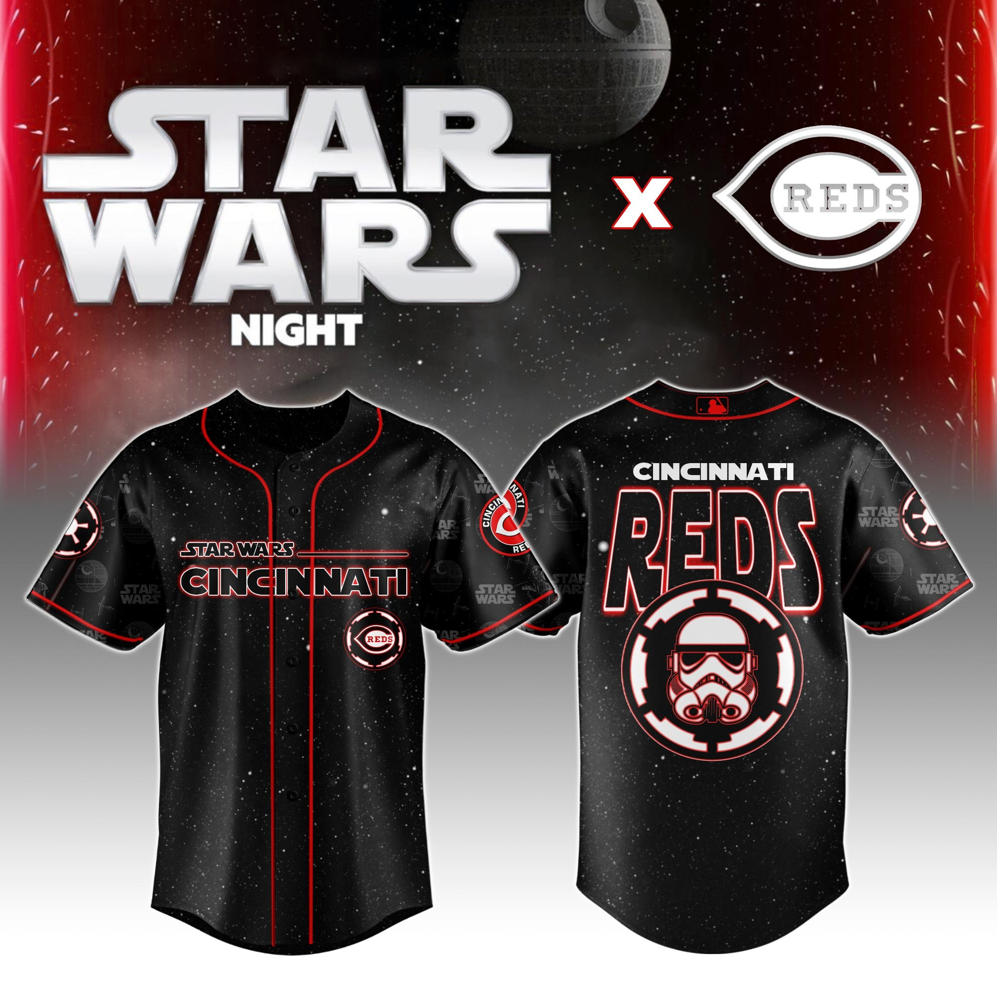 Cincinnati Reds MLB x Star Wars Night Jersey 2025 Unique Gifts For Baseball Fans