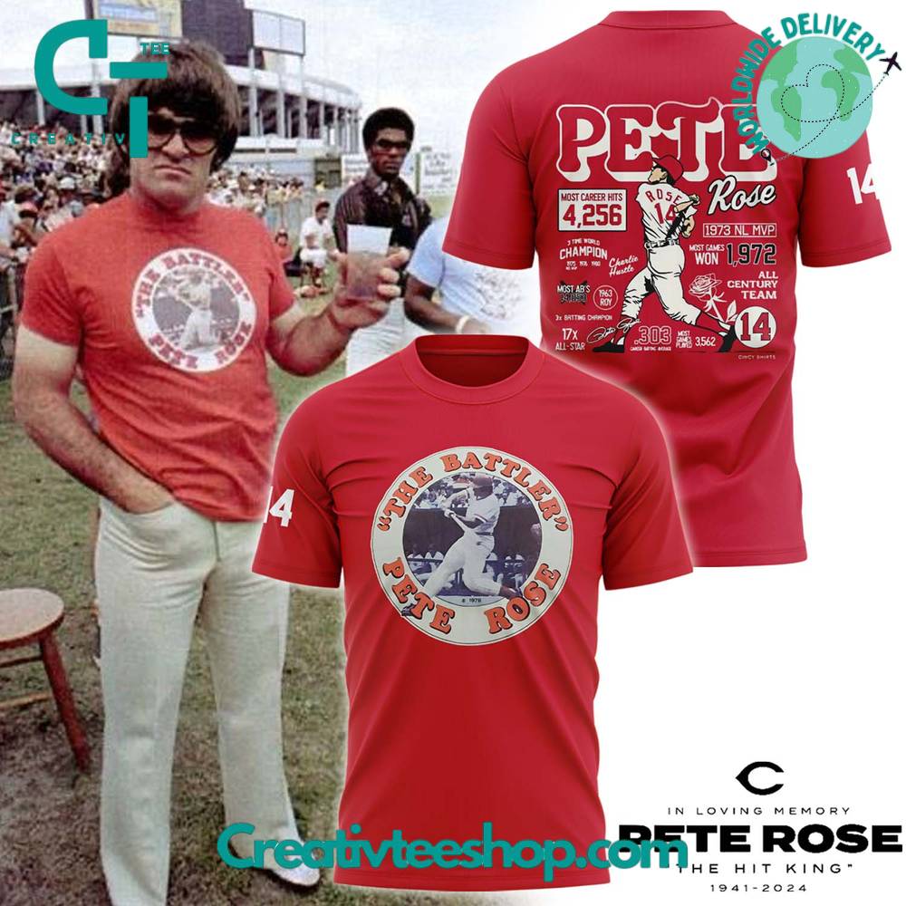 Cincinnati Reds Pete Rose The Hit King Honor T-Shirt
