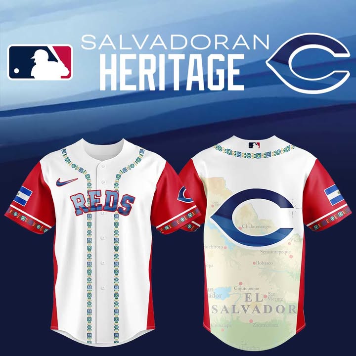Cincinnati Reds Salvadoran Heritage 2025  Jersey Reds Merch Best Gifts For Baseball Fans
