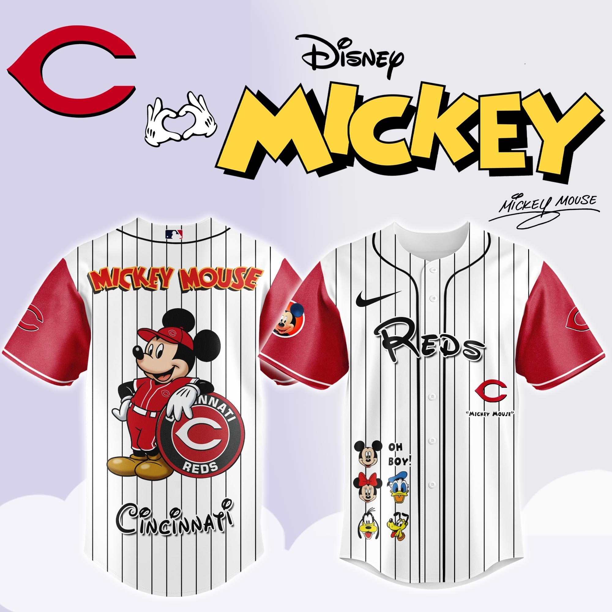 Cincinnati Reds x Mickey Mouse Game Night Special Edition Jersey Shirt Basketball Fan Gift Ideas
