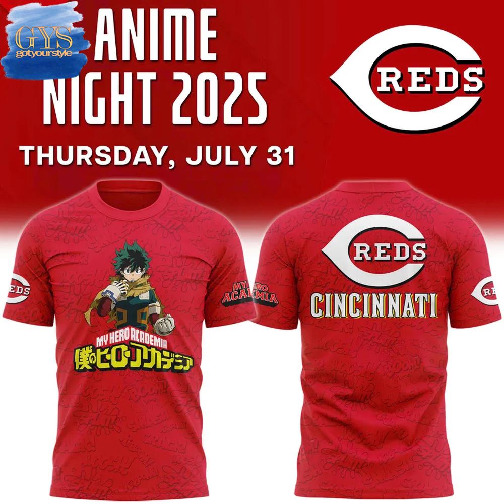 Cincinnati Reds x My Hero Academia Anime Night 2025 T-Shirt Premium Merchandises