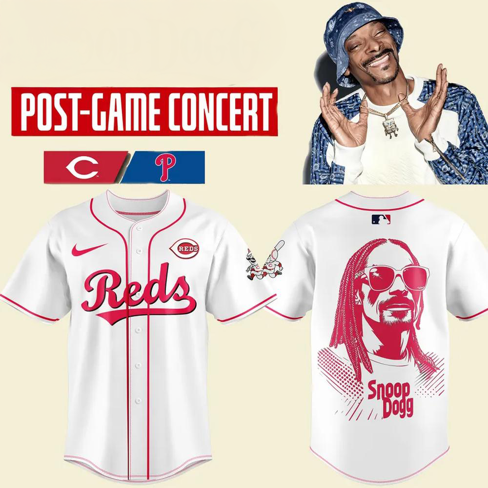 Cincinnati Reds x Snoop Dogg Concert  Edition Baseball Jersey Reds Merch Best Gifts For Baseball Fans