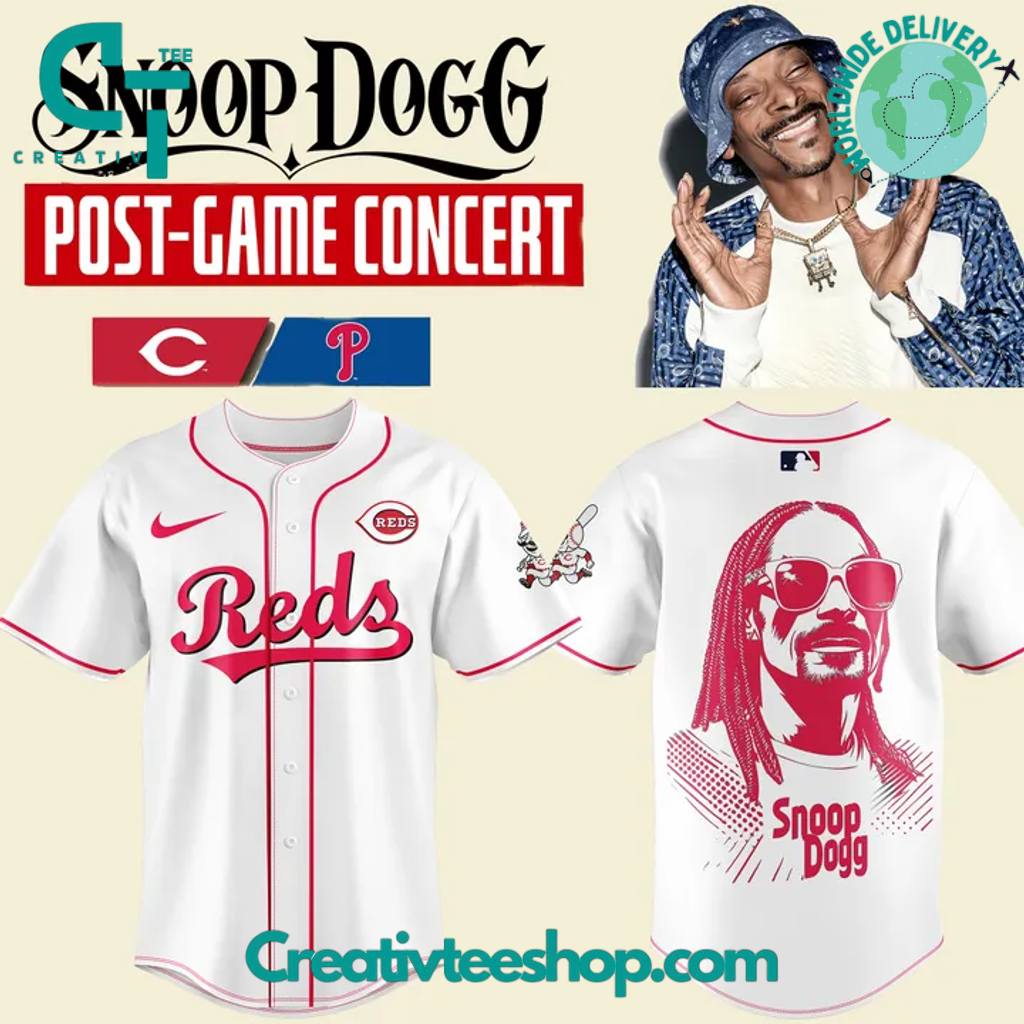 Cincinnati Reds x Snoop Dogg Post-Game Concert White Jersey - vazava store
