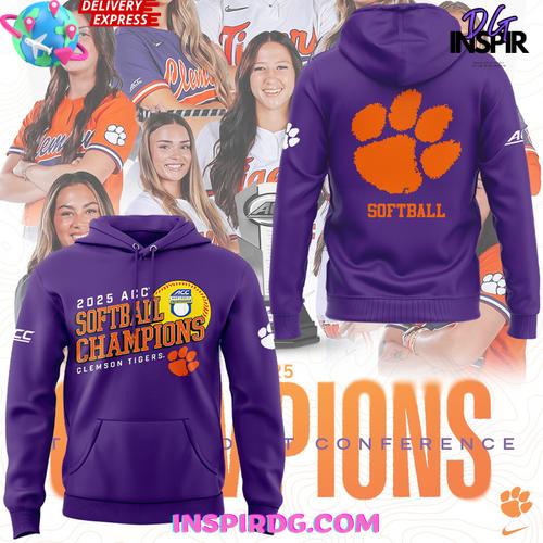 Clemson Tigers 2025 ACC Softball Champions Limited Hoodie Premium Merchandises