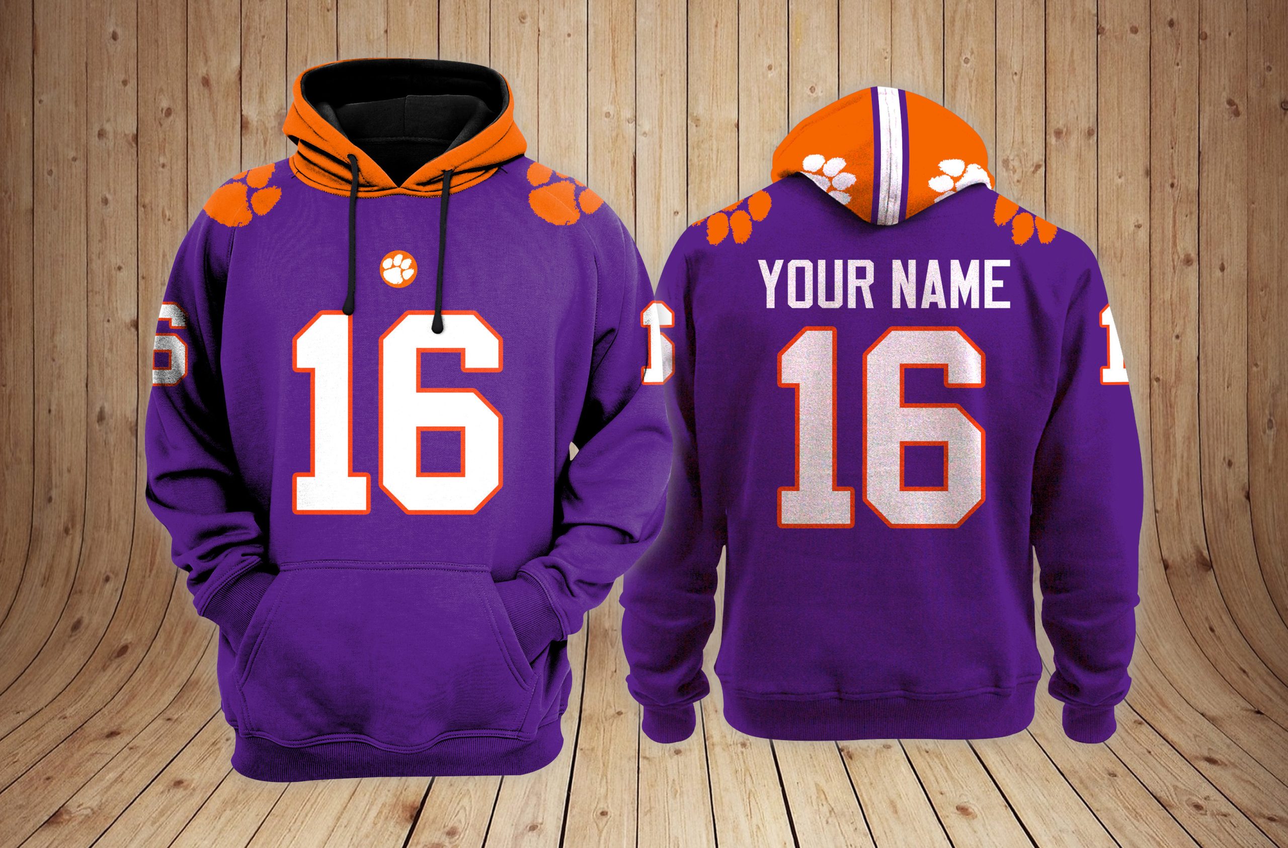 Clemson Tigers football NCAA Custom 3D Hoodie PT19120