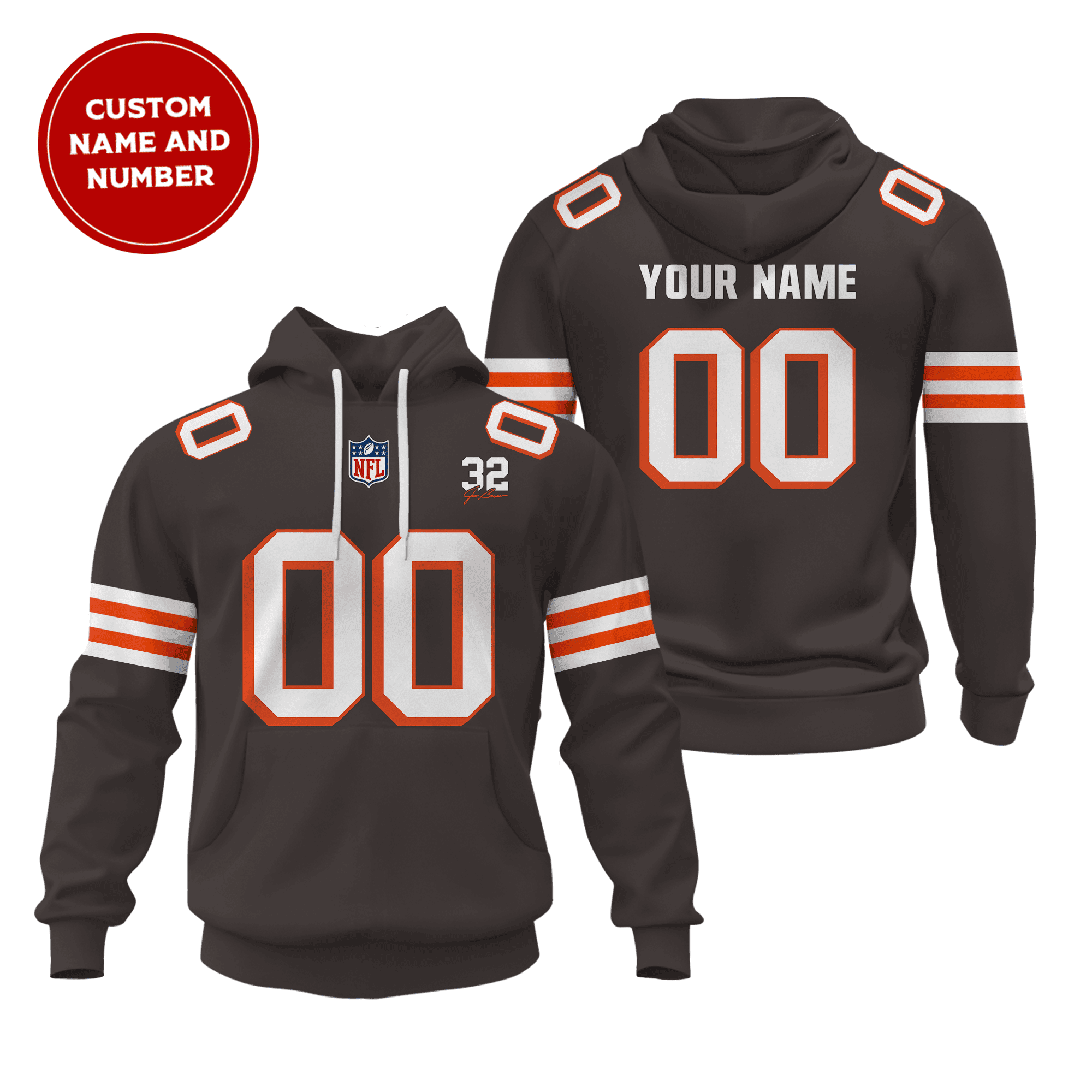 Cleveland Browns Custom Name And Number 3D Hoodie Version 153