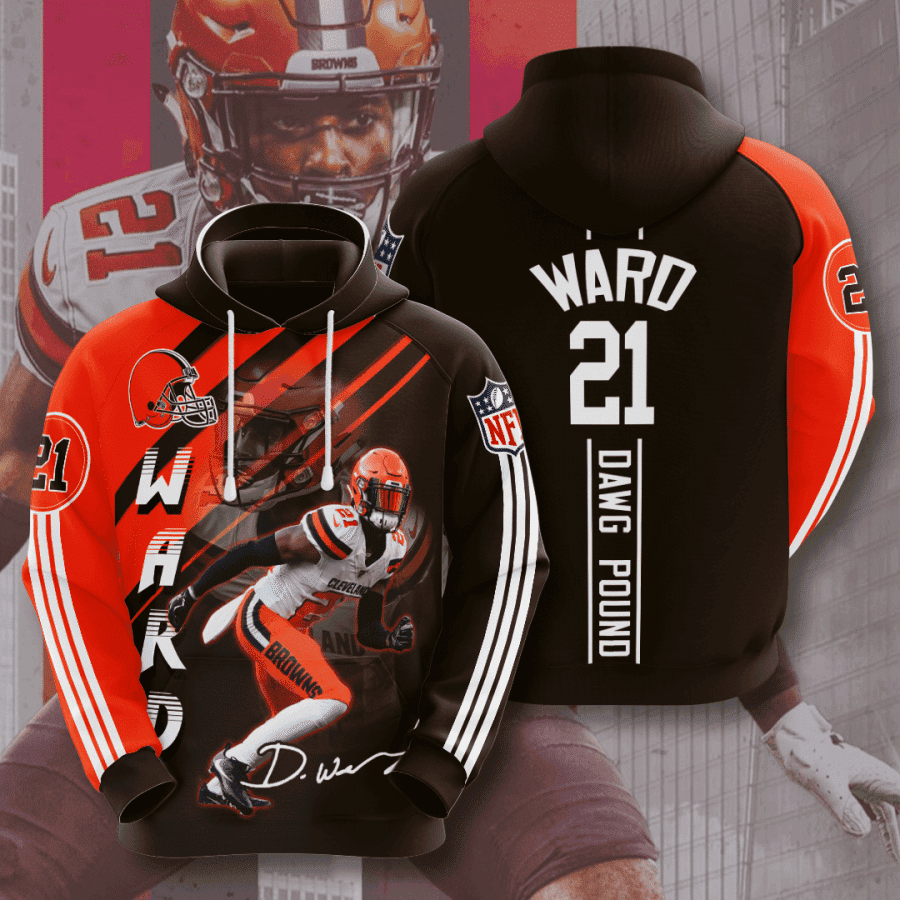 Cleveland Browns Ward 21 Hoodie  Zip Hoodie Version 1529