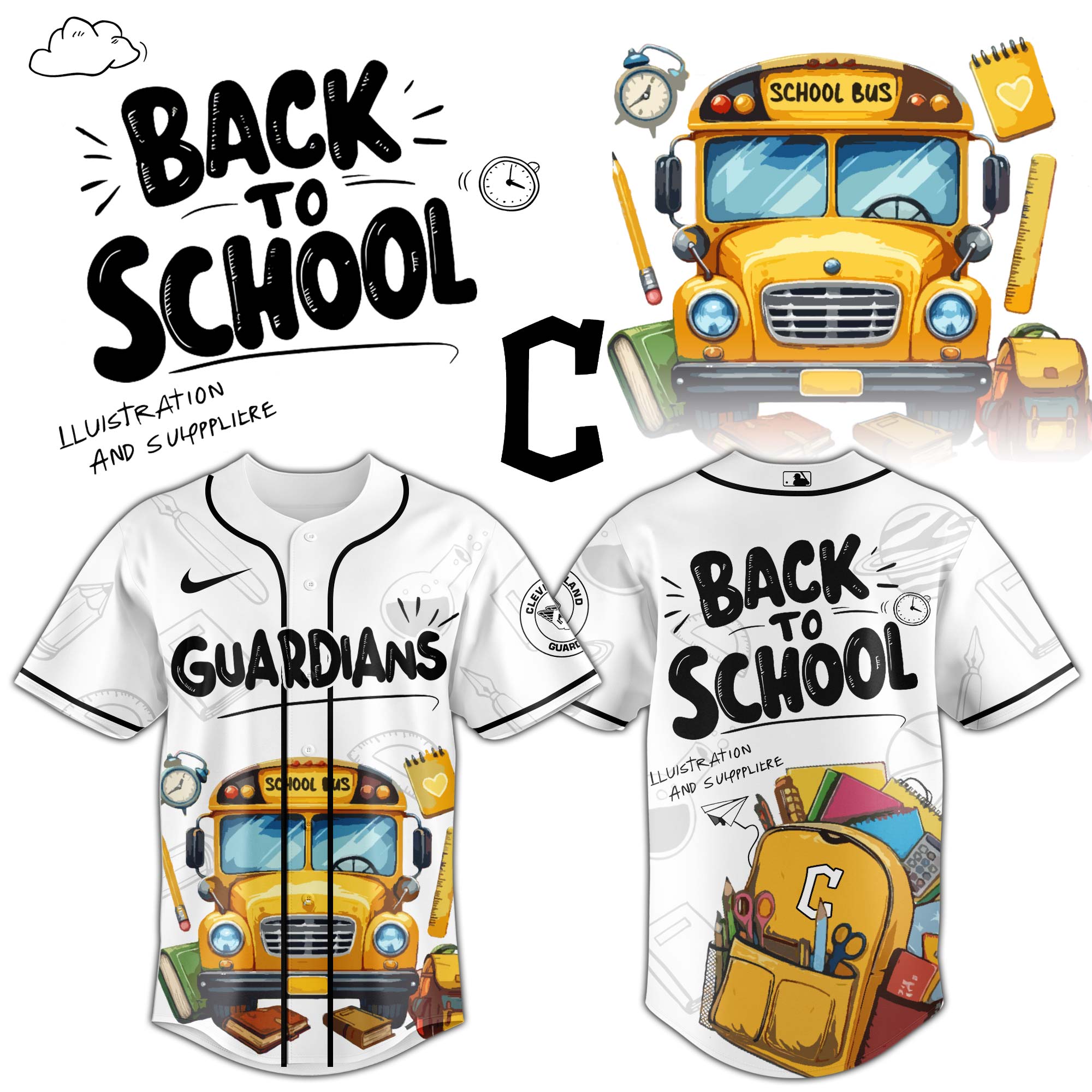 Cleveland Guardians MLB x Back To School Personalized Baseball Jersey For Fans