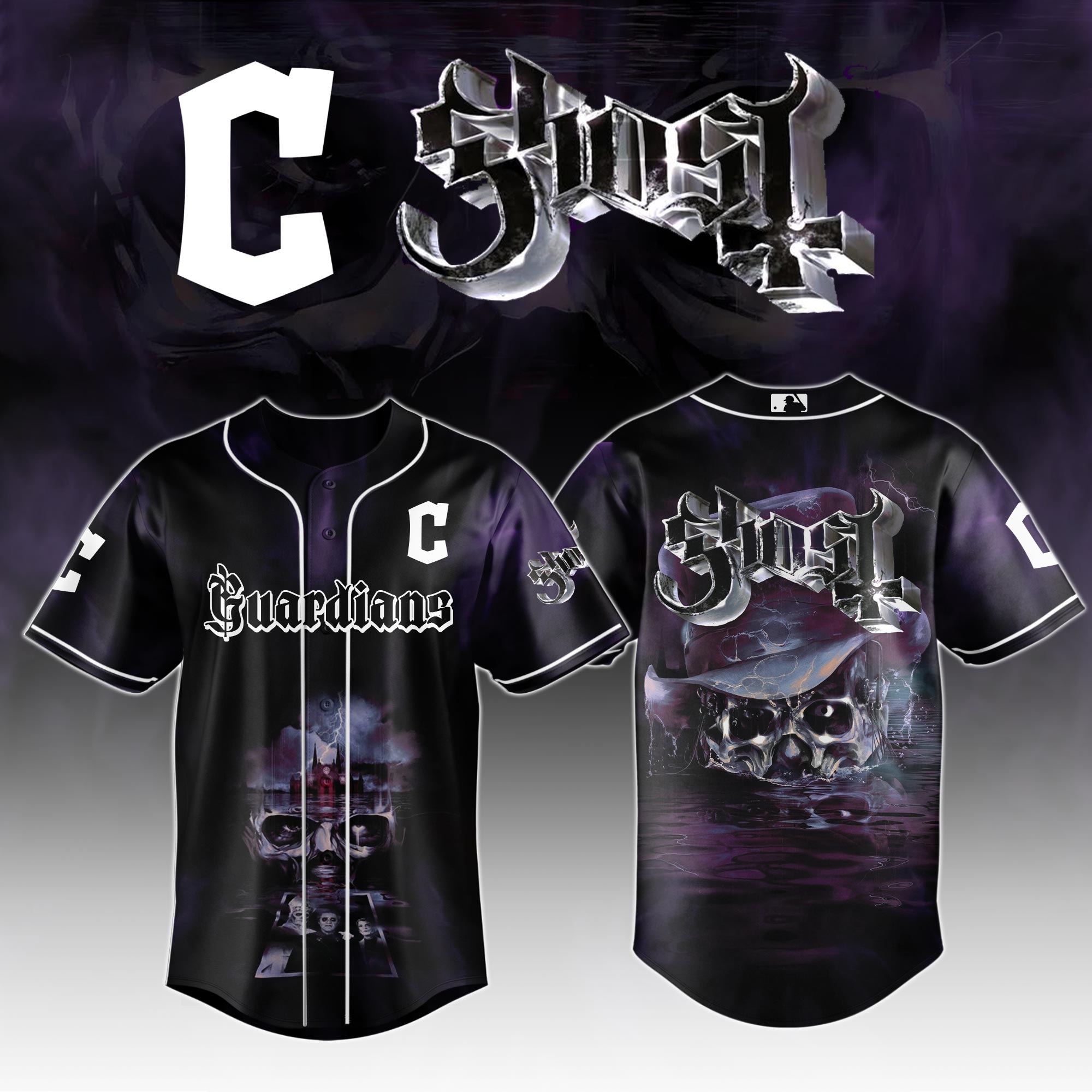 Cleveland Guardians MLB x GHOST Skeletour World Tour Personalized Baseball Jersey For Fans