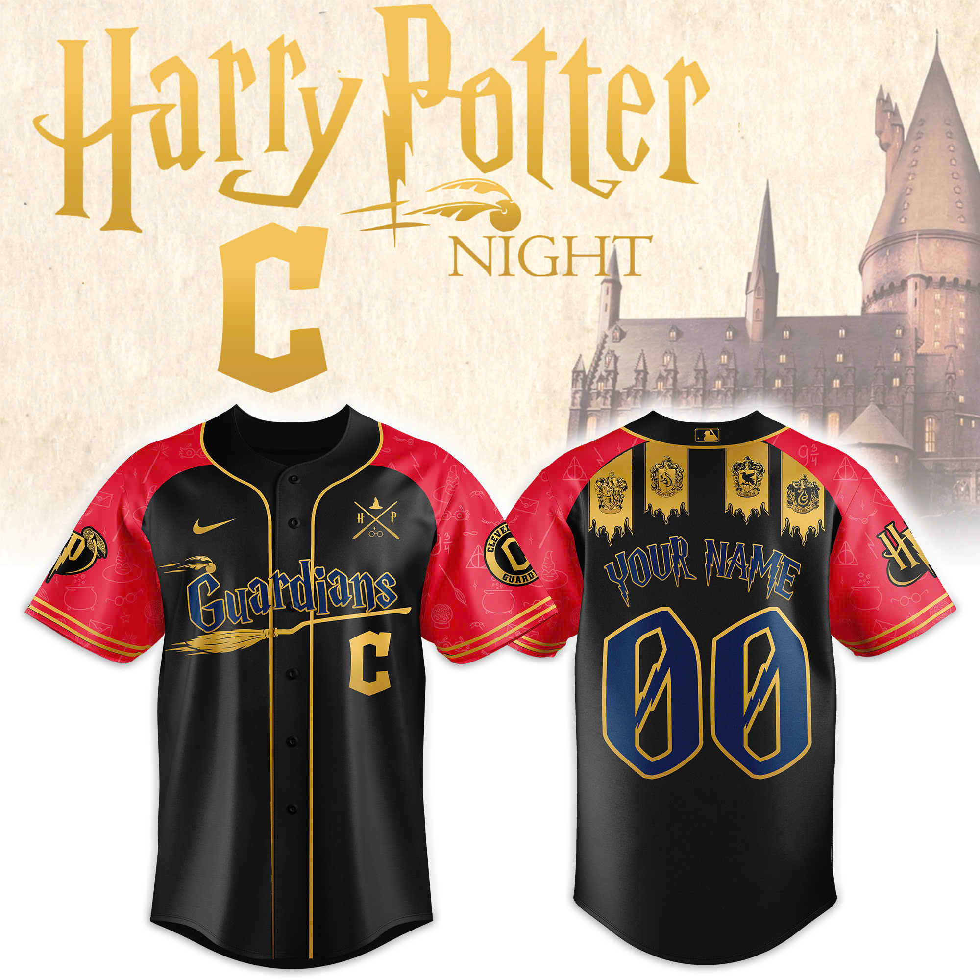 Cleveland Guardians MLB x Harry Potter Personalized Baseball Jersey For Fan
