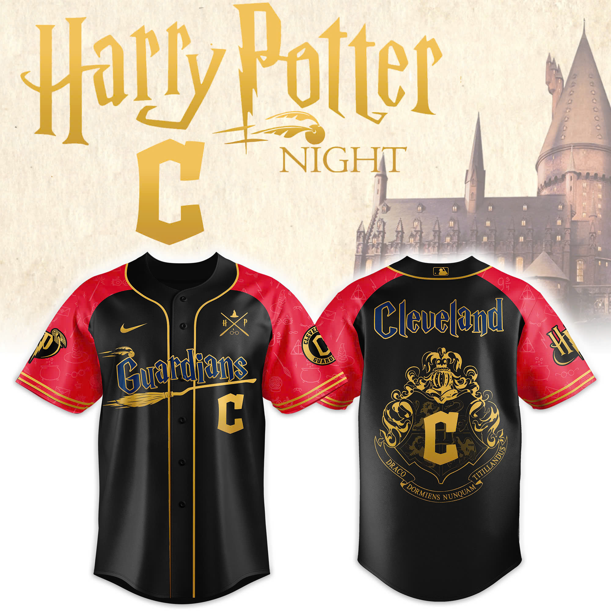 Cleveland Guardians MLB x Harry Potter Personalized Baseball Jersey For Fan