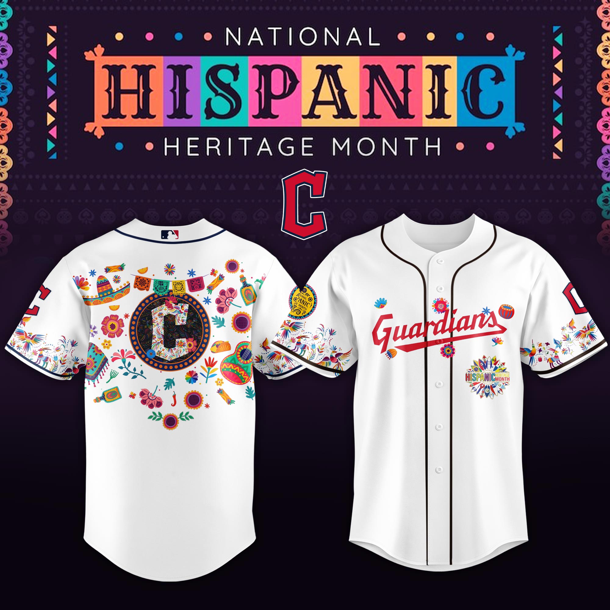 Cleveland Guardians MLB X Hispanic Heritage Personalized Baseball Jersey For Fans