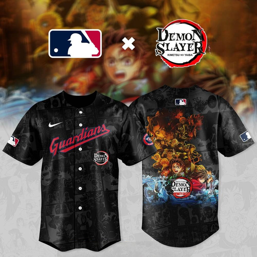 Cleveland Guardians MLB X Kimetsu No Yaiba Manga Style Baseball Jersey Him Gifts