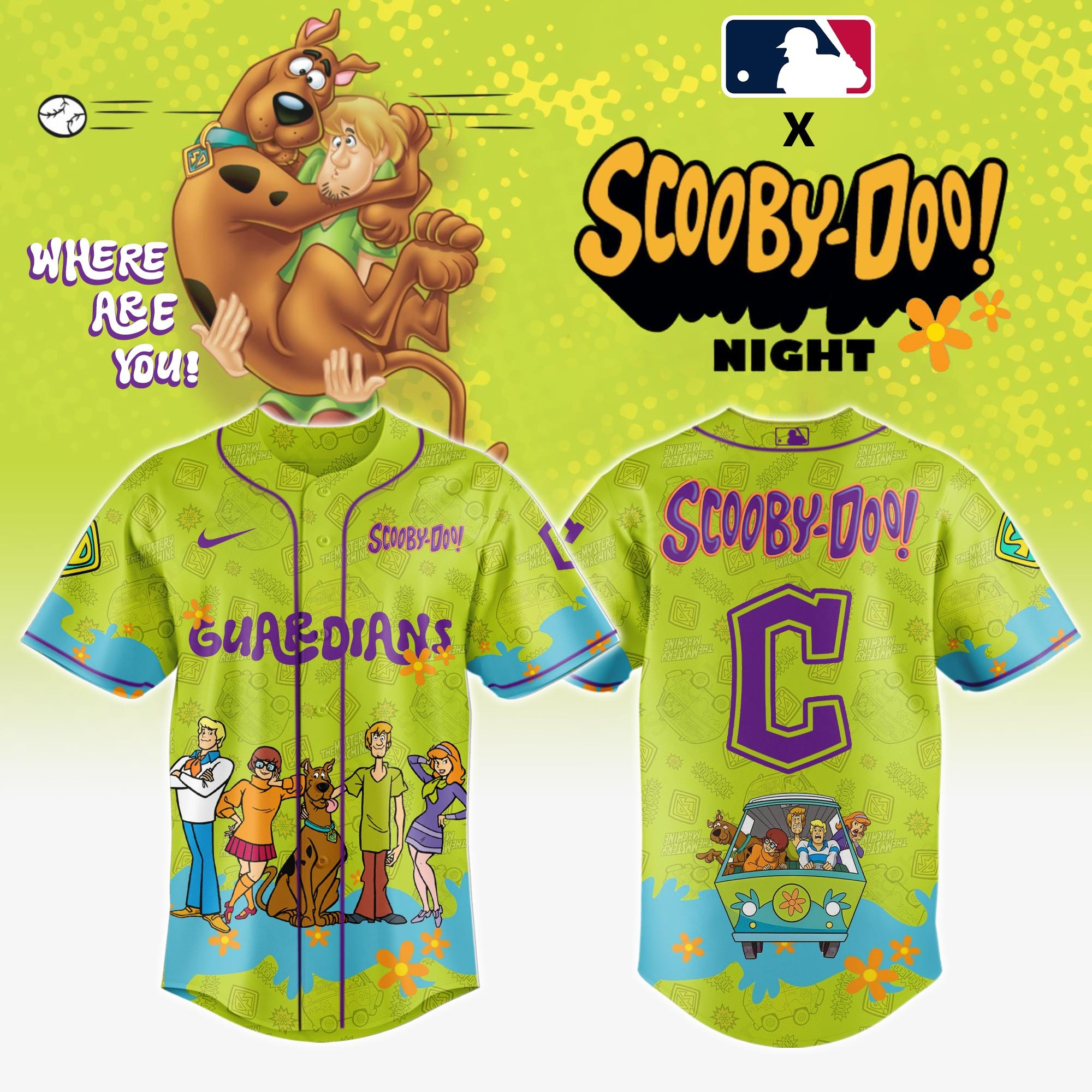 Cleveland Guardians MLB X Scooby Doo Jersey Best Gifts For Baseball Lovers Fans