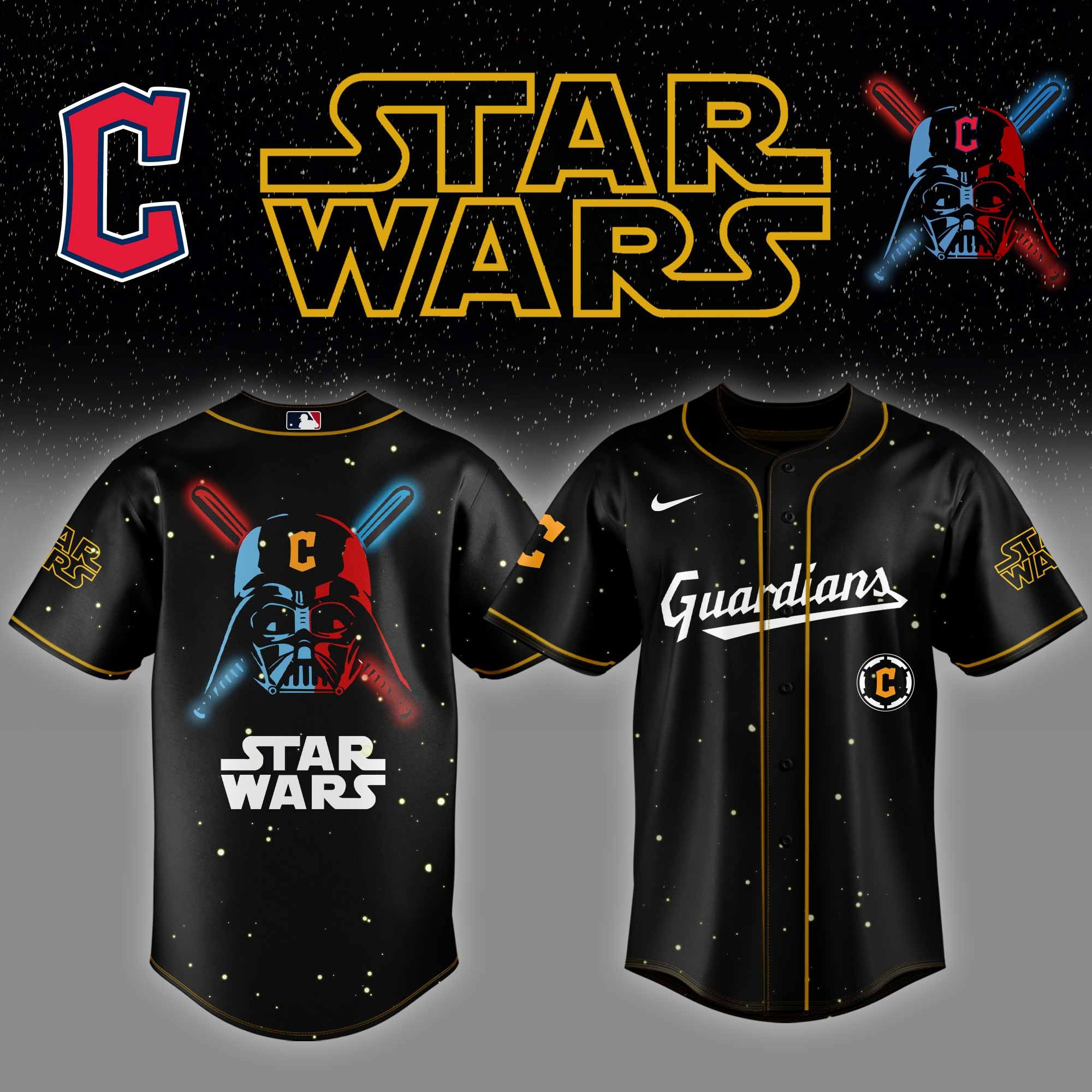 Cleveland Guardians MLB X Star Wars Jersey Best Gifts For Baseball Lovers Fans For Him