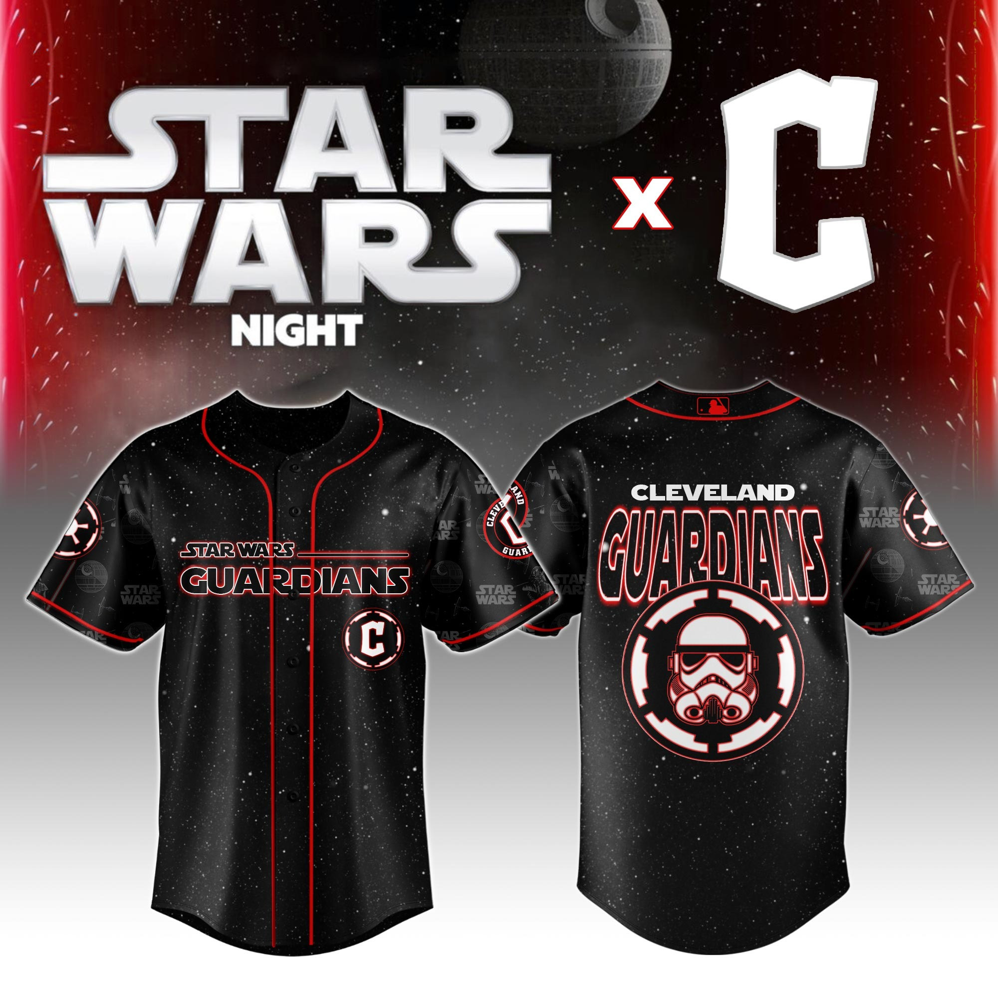 Cleveland Guardians MLB x Star Wars Night Jersey 2025 Gift Ideas For Baseball Fans