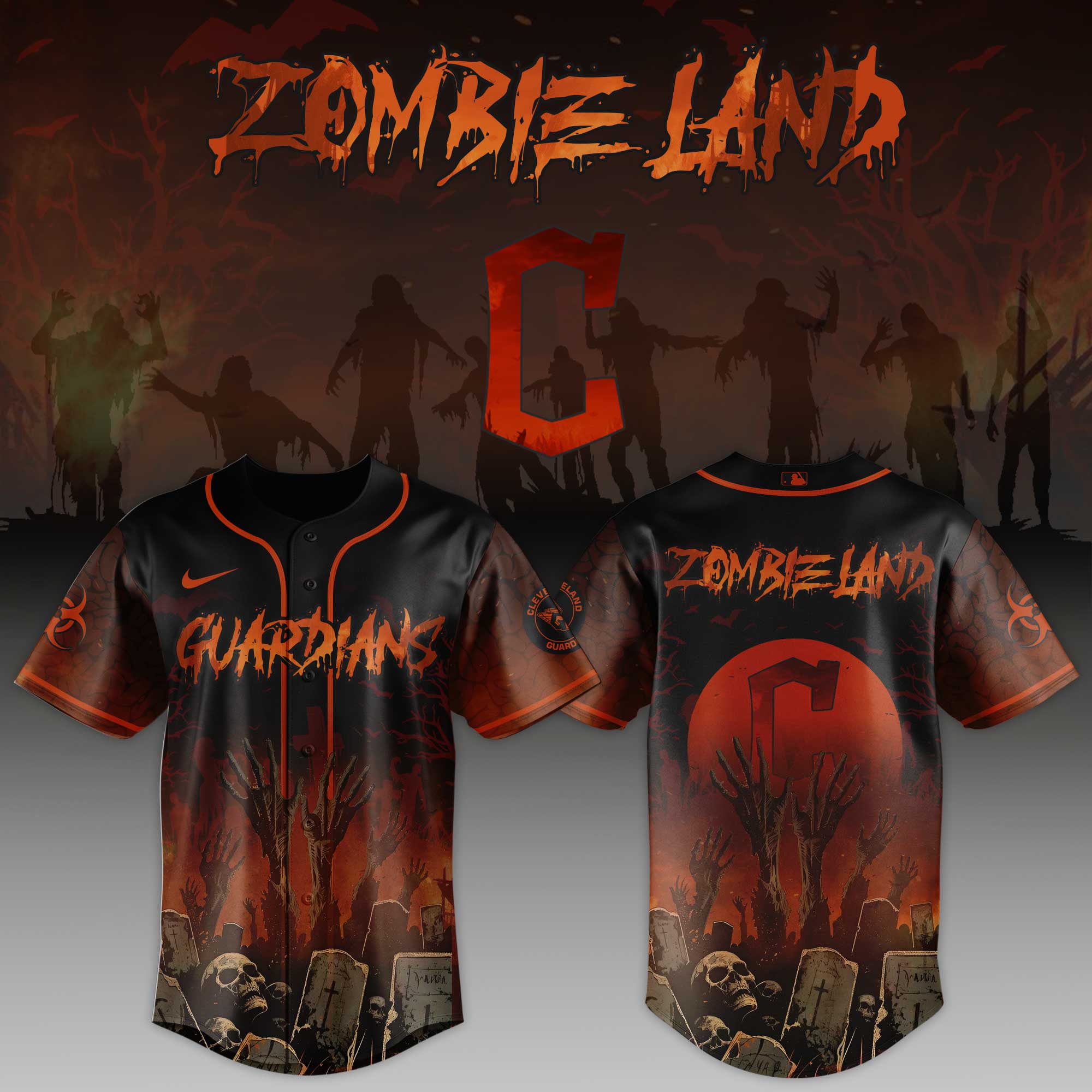 Cleveland Guardians MLB x Zombie Land Personalized Baseball Jersey For Fans