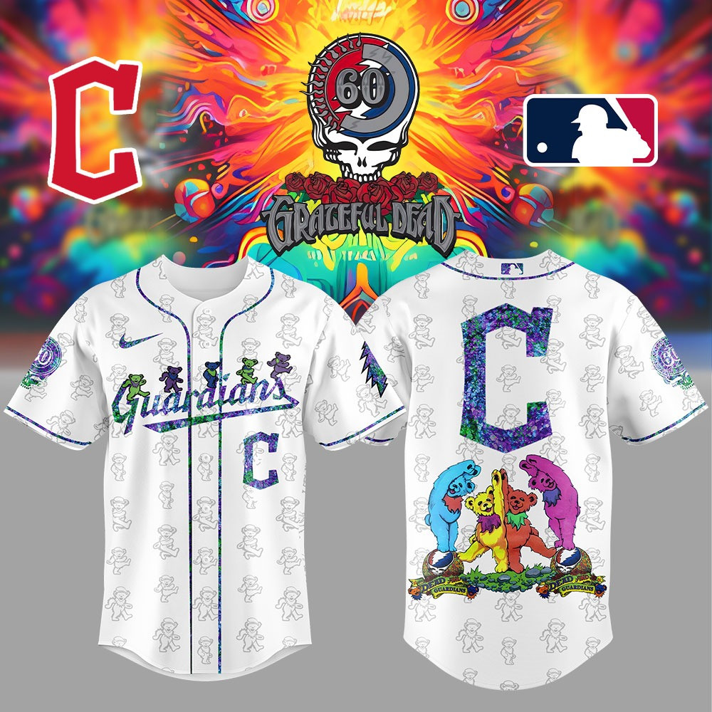 Cleveland Guardians The Grateful Dead 60Th Anniversary Jersey MLB Gifts For Baseball Fans