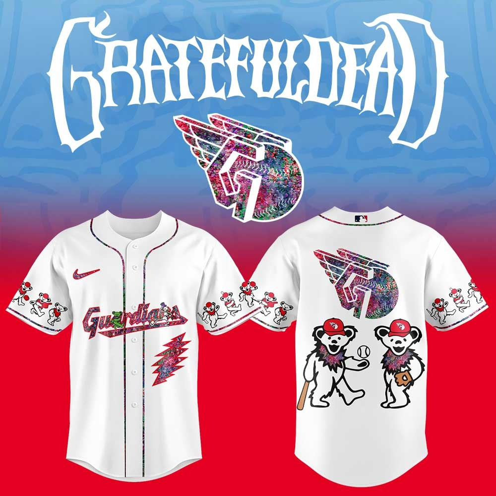 Cleveland Guardians The Grateful Dead Night Jersey MLB Merch Best Gifts For Baseball Fans