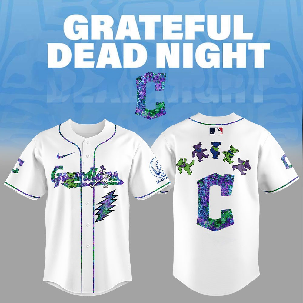 Cleveland Guardians x Grateful Dead Night Jersey MLB Merch Gifts For Fans