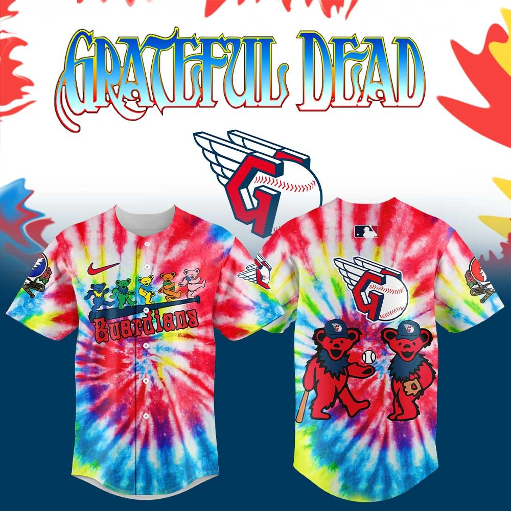Cleveland Guardians x Grateful Dead Night Tie Dye Jersey Fan Merch Best Gifts For Fans