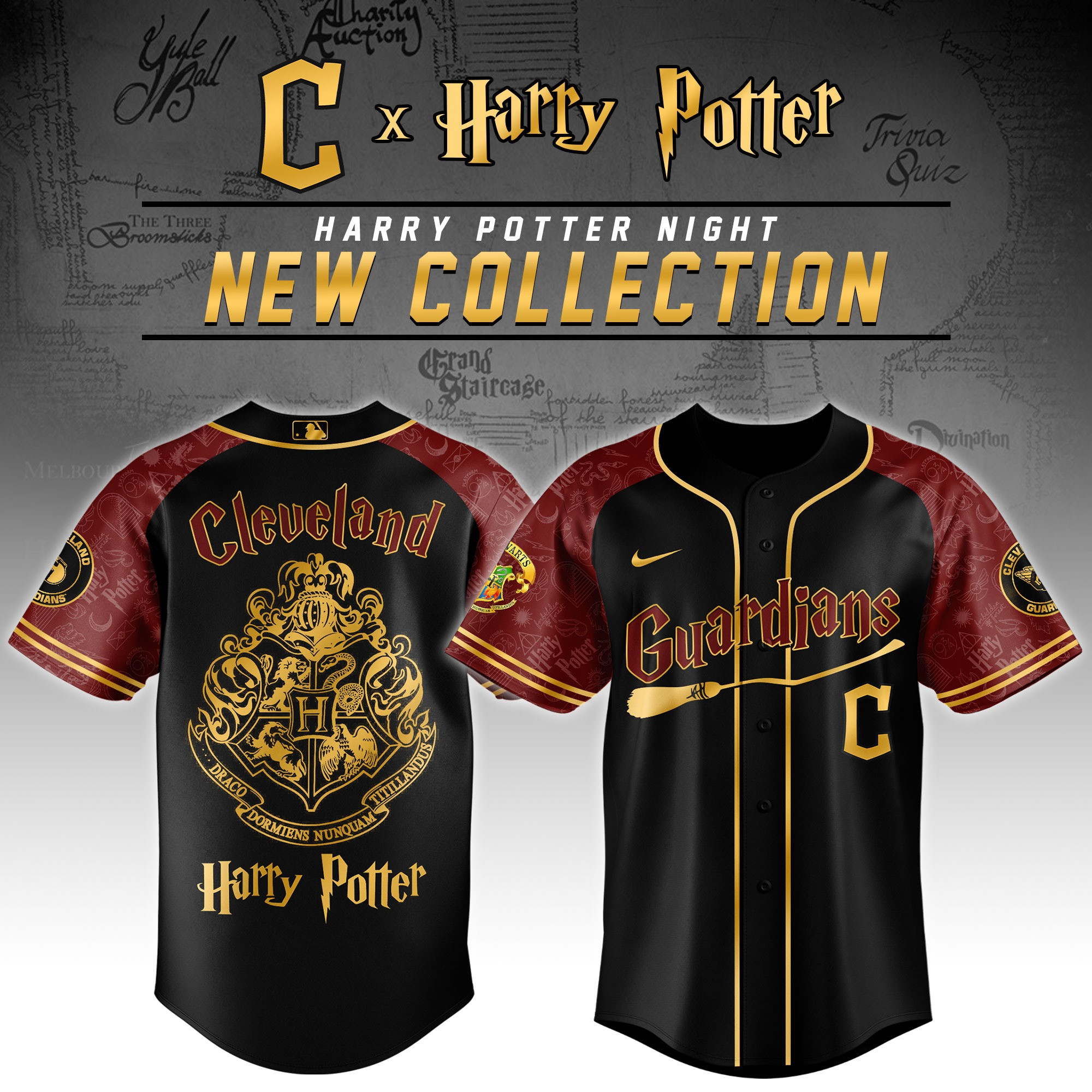 Cleveland Guardians X Harry Potter Night Jersey MLB Baseball Merch Gifts For Fans