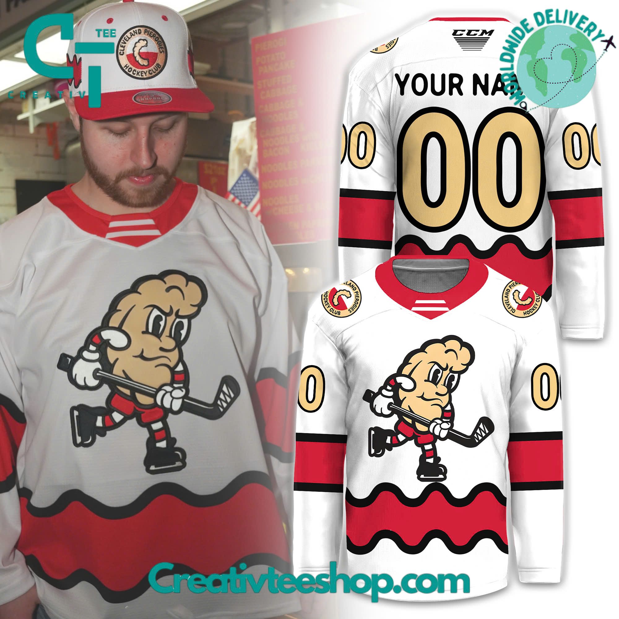 Cleveland Monsters Pucks & Pierogies Weekend Special Hockey Jersey