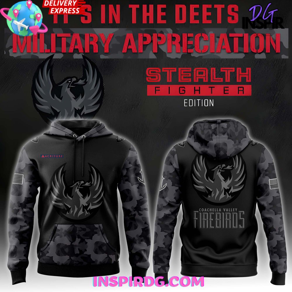 Coachella Valley Firebirds Stealth Fighter Military Hoodie Gift For Sport Music Fans