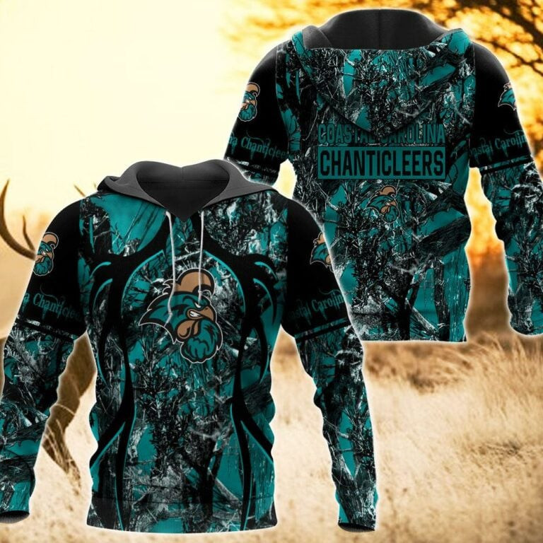Coastal Carolina Chanticleers Camo Hunting 3D printed Sweatshirt Hoodie Zipped Hoodie