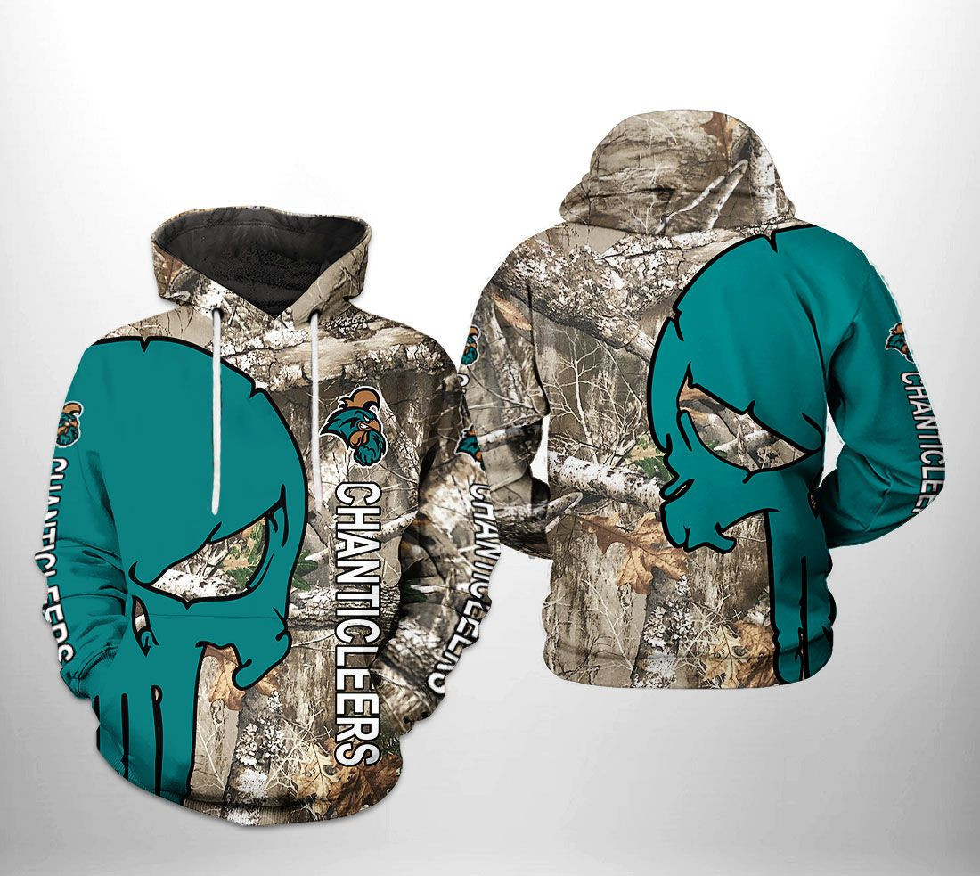 Coastal Carolina Chanticleers NCAA Camo Veteran Hunting Hoodie  Zip Hoodie