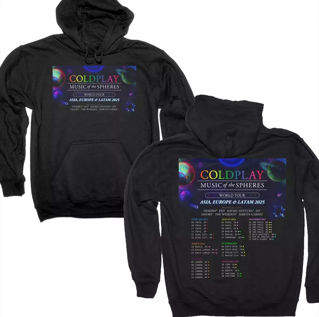 Coldplay 2025 Tour Hoodie Boyfriend Gift For Fans
