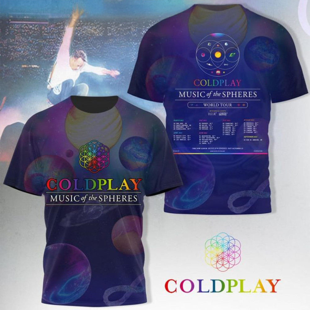Coldplay Music Of The Sphere World Tour 2025 The Show T-Shirt Gifts For Music Fans