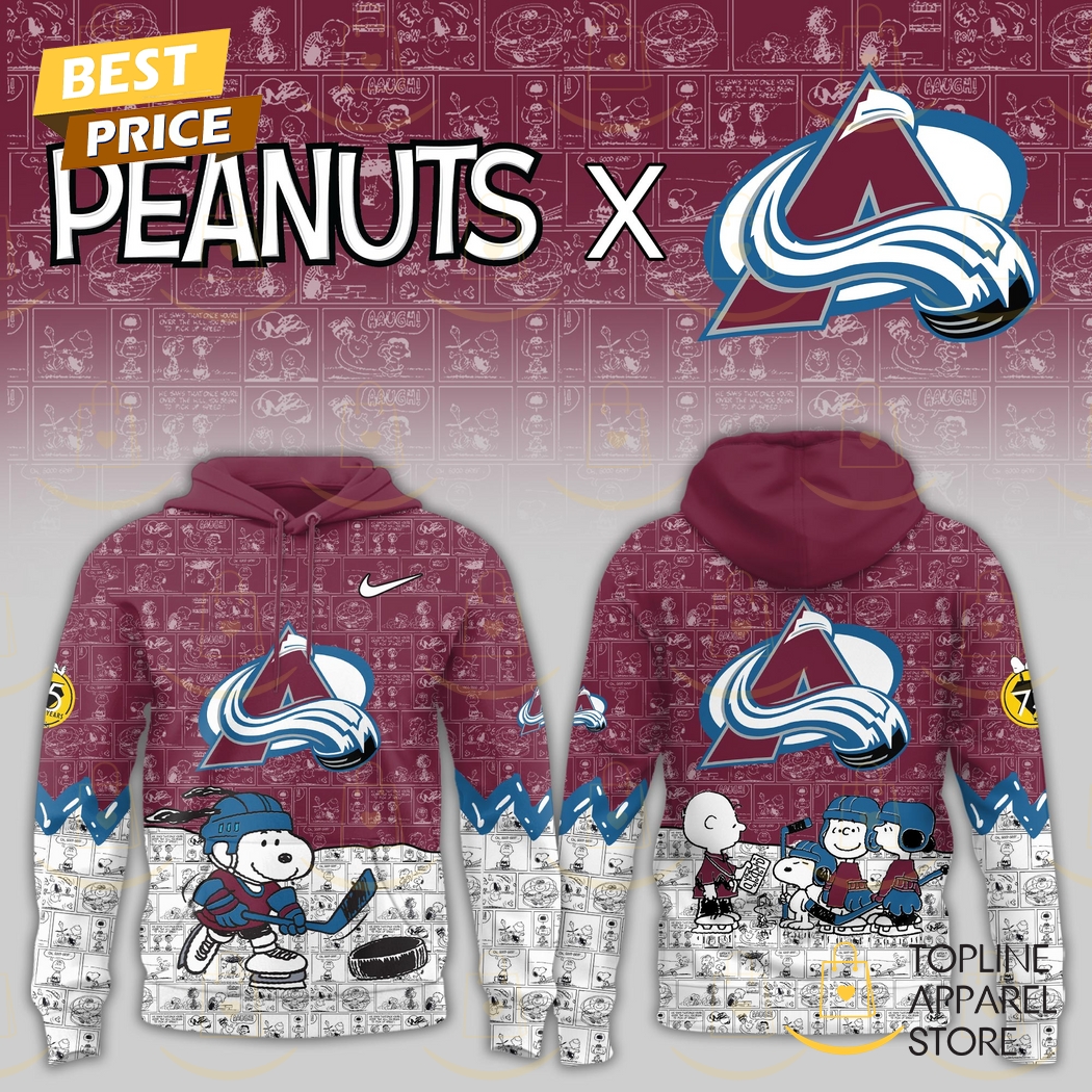 Colorado Avalanche x Peanuts 75 Years Anniversary Hoodie Gift For Sport Music Fans