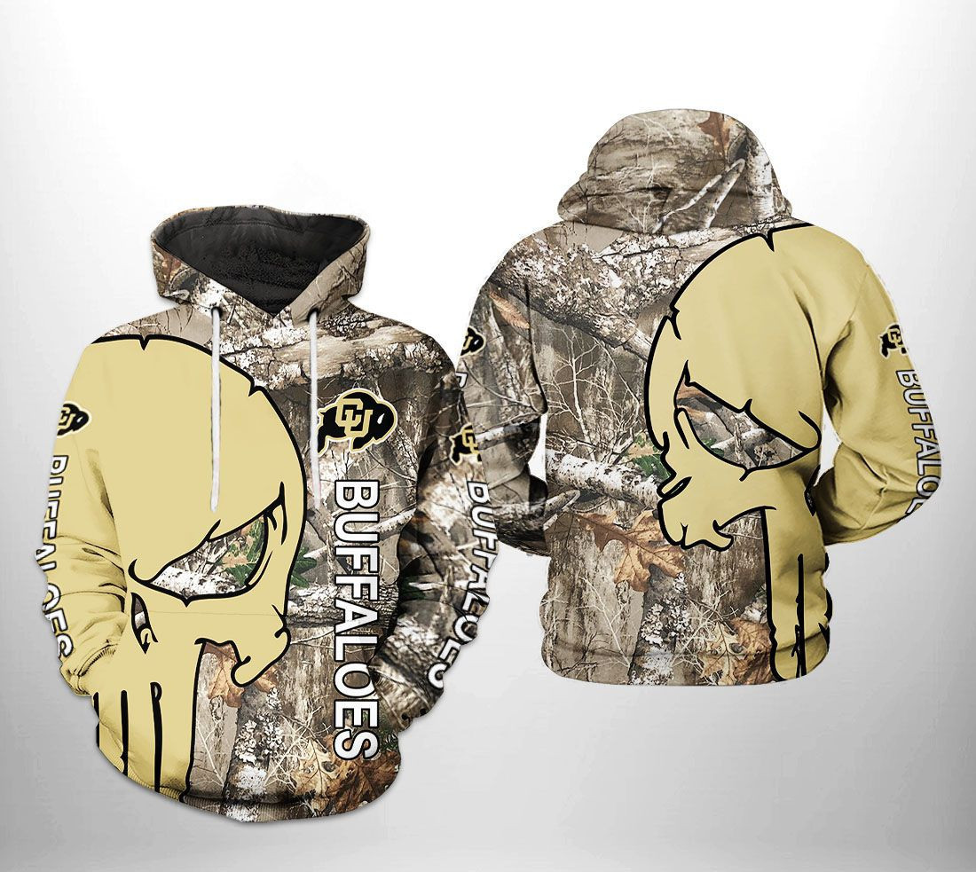 Colorado Buffaloes NCAA Camo Veteran Hunting Hoodie Zip Hoodie