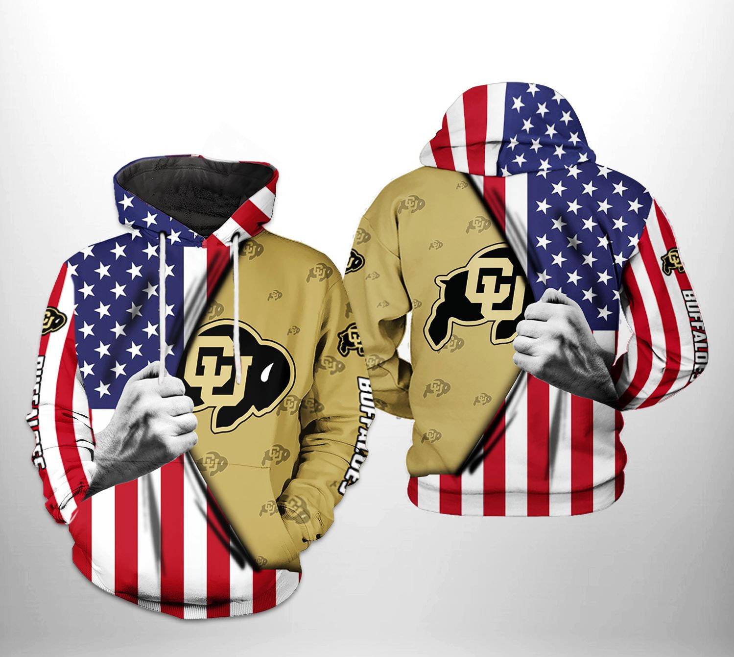 Colorado Buffaloes NCAA US FLag Hoodie  Zip Hoodie