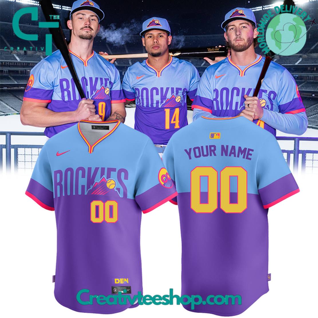 Colorado Rockies 2025 City Connect Personalized Baseball Jersey