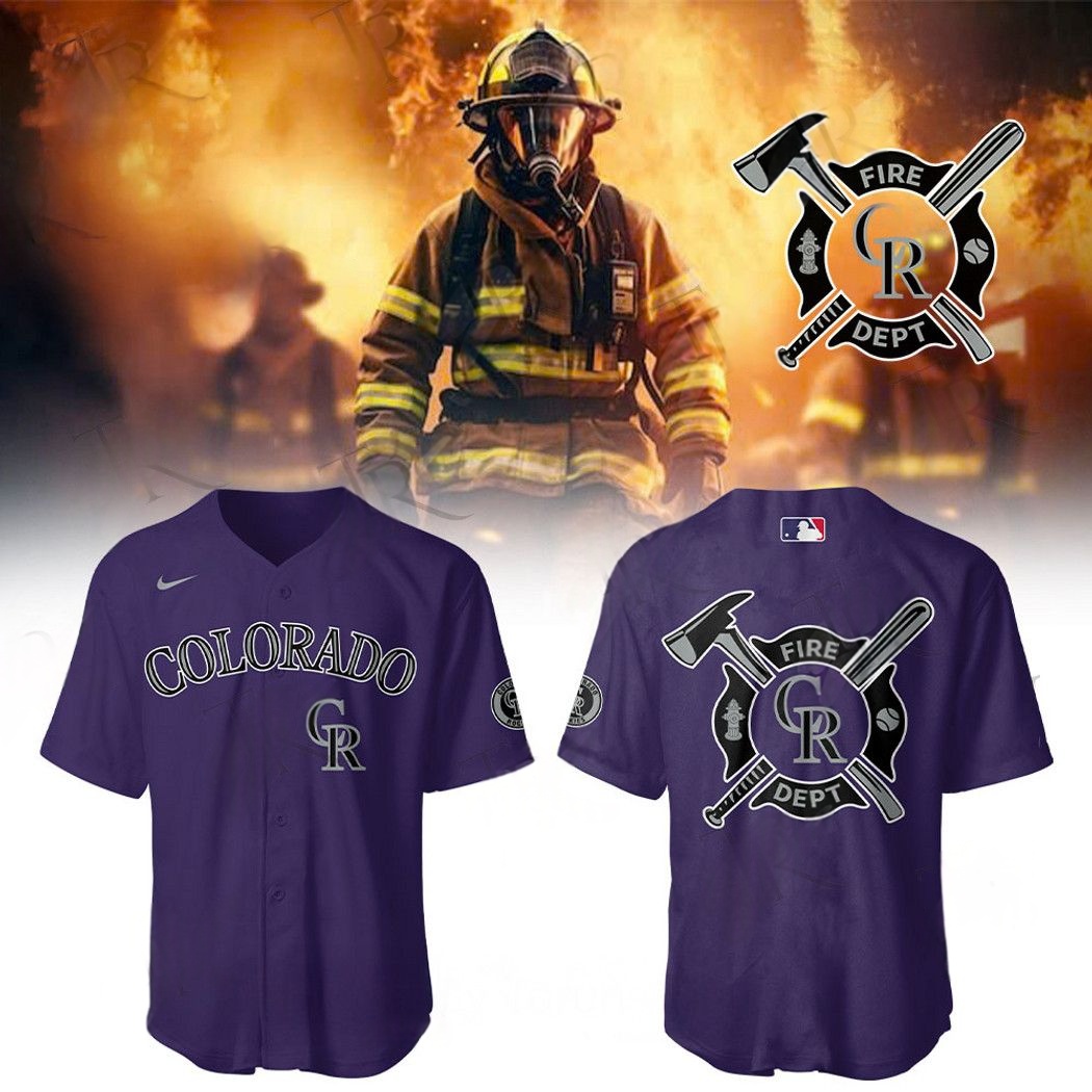 Colorado Rockies 2025 Firefighter Appreciation Night  Edition Baseball Jersey Purple Gifts For Baseball Fans