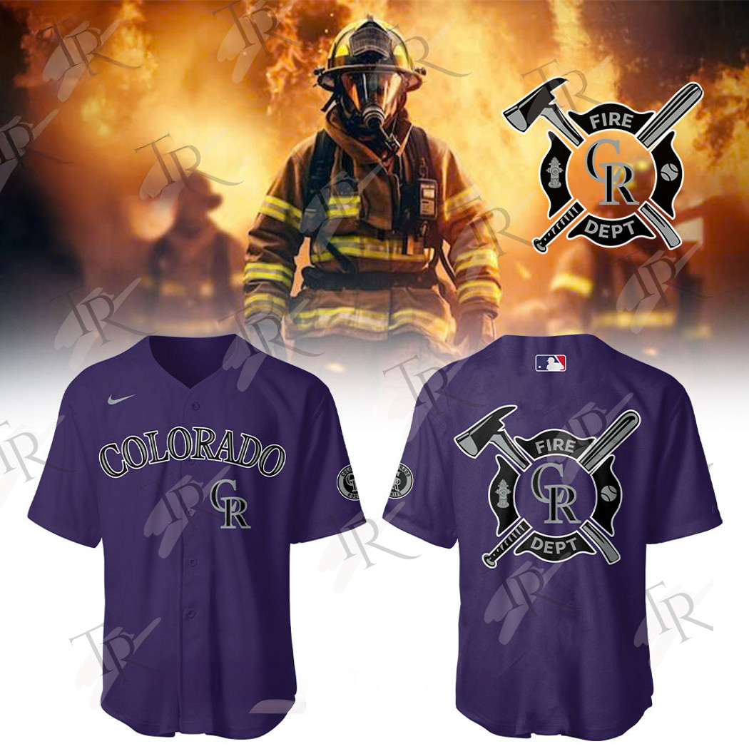 Colorado Rockies 2025 Firefighter Appreciation Night  Edition Baseball Jersey Purple Gifts For Baseball Fans