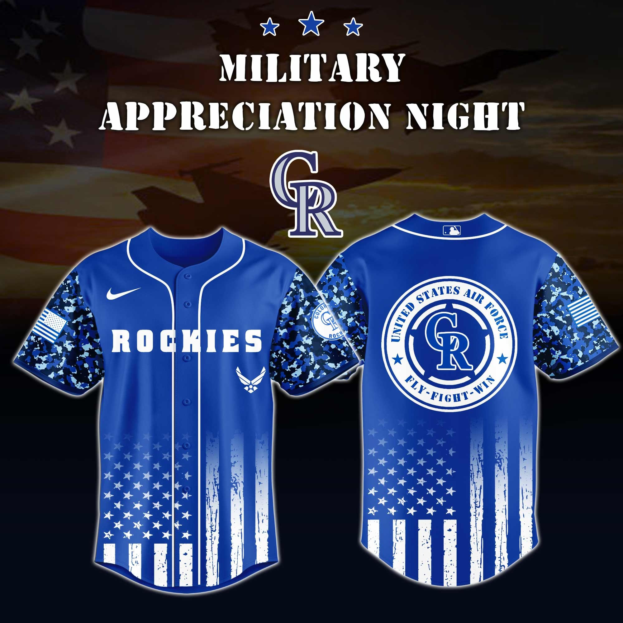 Colorado Rockies MLB x Air Force Military Appreciation Night Jersey Editions  Colorado Rockies Merch