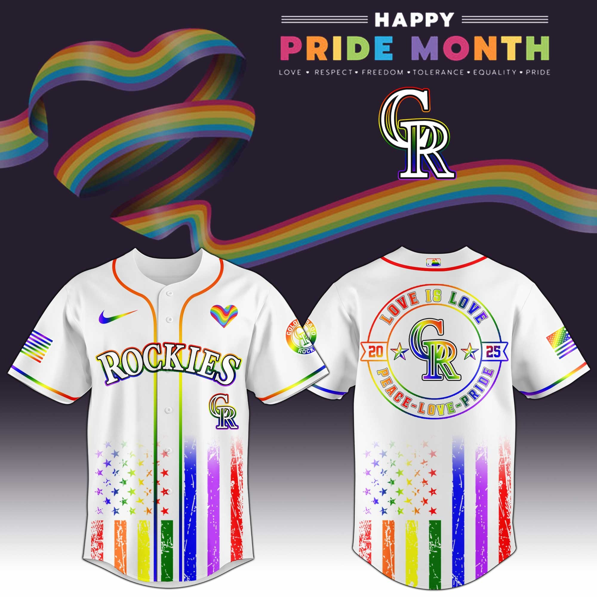 Colorado Rockies MLB x Happy Pride Month Jersey 2025 Best Present For LGBT Friend