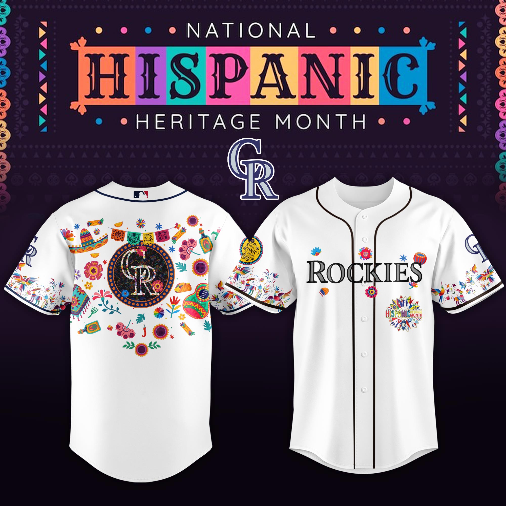 Colorado Rockies MLB X Hispanic Heritage Personalized Baseball Jersey For Fans