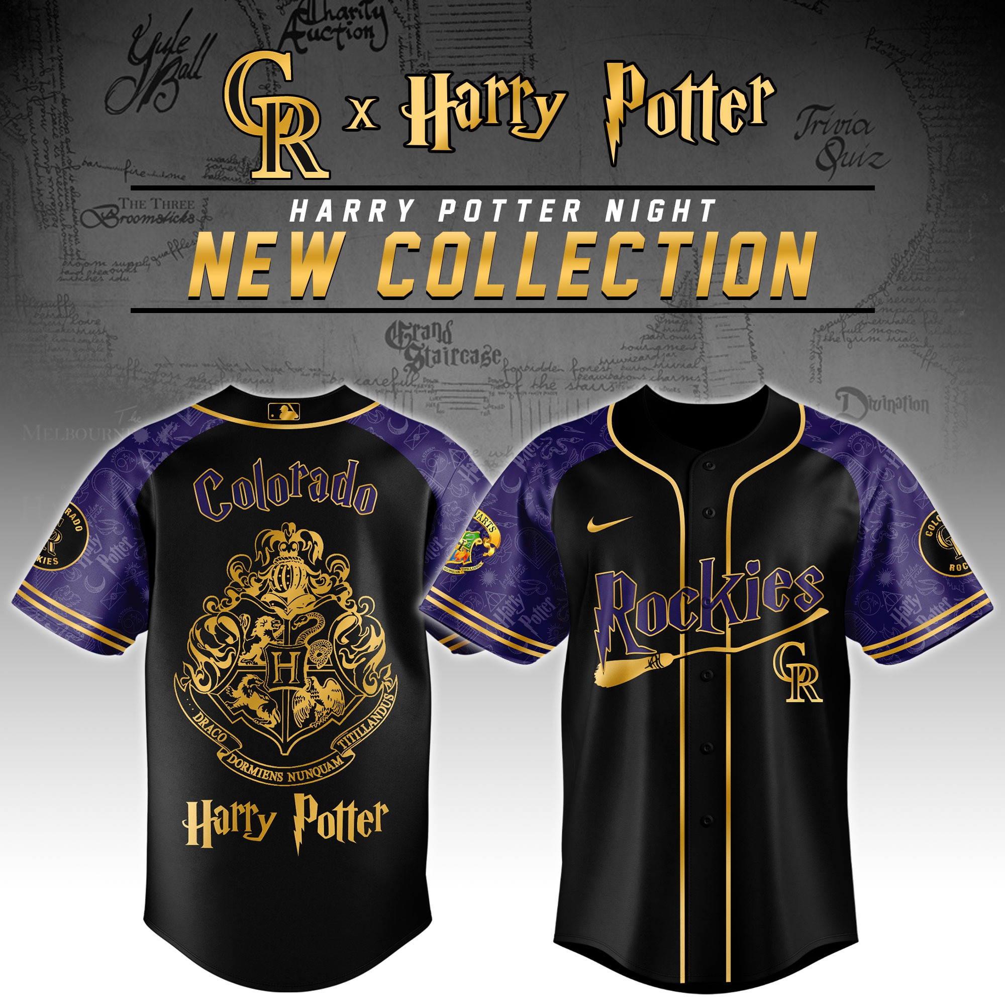 Colorado Rockies X Harry Potter Night Jersey MLB Baseball Merch Unique Gifts For Fans